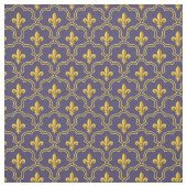 Royal Fleur-de-Lis Purple and Gold Pattern ファブリック (見本)