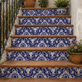 Royal Garden Classic Blue Floral Mosaic タイル