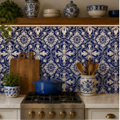 Royal Garden Classic Blue Floral Mosaic タイル