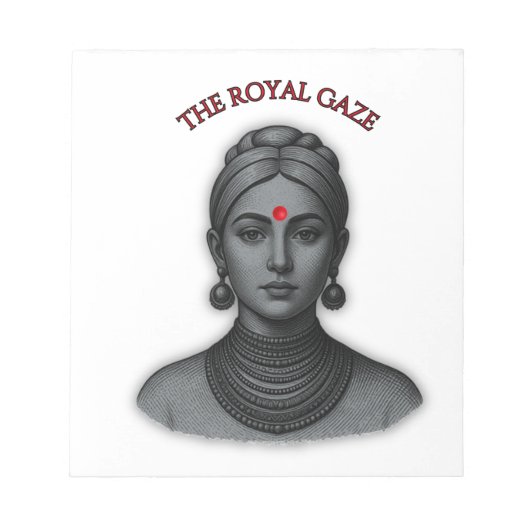 Royal Gaze Indian Queen Minimalist Bold Lin ノートパッド (正面)