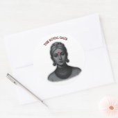 Royal Gaze Indian Queen Minimalist Bold Lin ラウンドシール (封筒)