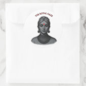 Royal Gaze Indian Queen Minimalist Bold Lin ラウンドシール (バッグ)