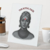 Royal Gaze Indian Queen Minimalist Bold Line Art 台座サイン (インサイチュ)