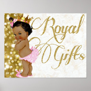 Royal Gifts African Princess Pink and Gold Glitter ポスター