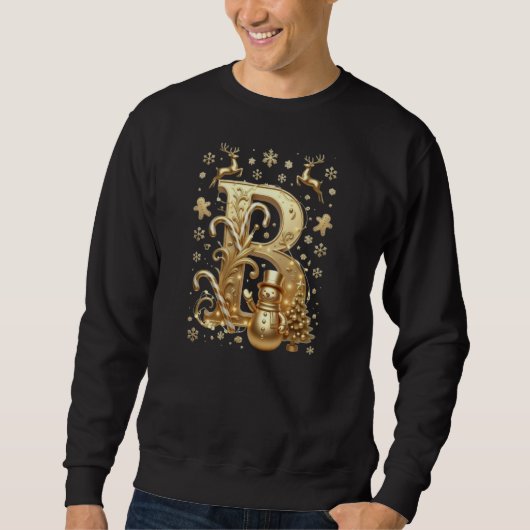 Royal Gold B Luxury Snowman Basic Sweatshirt スウェットシャツ (正面)