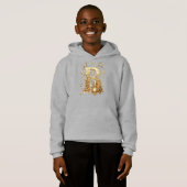 Royal Gold B Luxury Snowman Boys Hoodie (正面フル)