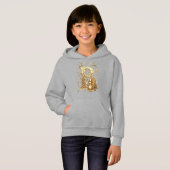 Royal Gold B Luxury Snowman Girls Hoodie (正面フル)