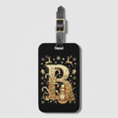 Royal Gold B Luxury Snowman Luggage Tag ラゲッジタグ (正面縦)