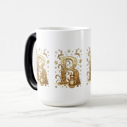 Royal Gold B Luxury Snowman Magic Mug モーフィングマグカップ (正面左)
