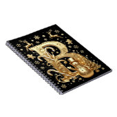 Royal Gold B Luxury Snowman Spiral Notebook ノートブック (右側)