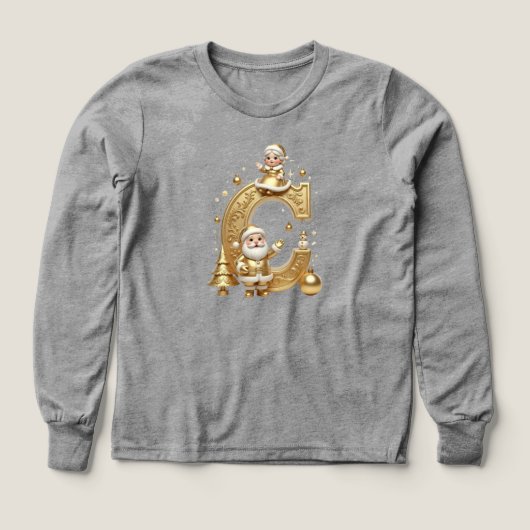Royal Gold C Kids Tri-Blend Long Sleeve Tee (デザイン正面)