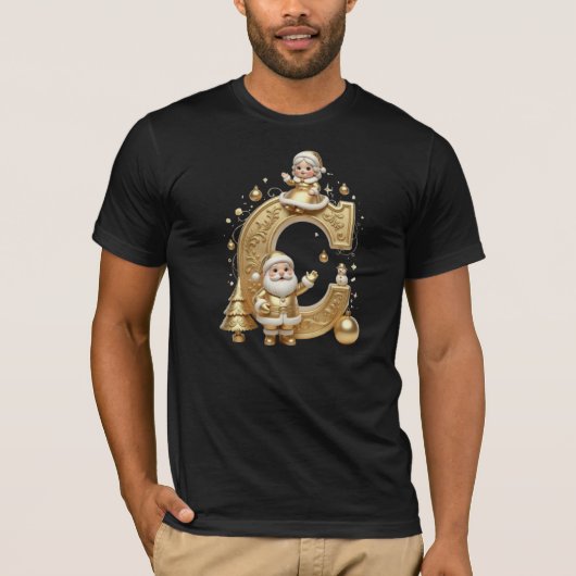 Royal Gold C Luxury Santa Men's T-Shirt  Tシャツ (正面)