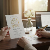 Royal Gold Flourish Clock 退職パーティーのお知らせ 招待状