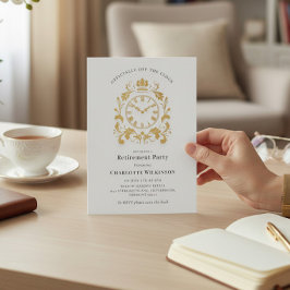 Royal Gold Flourish Clock 退職パーティーのお知らせ 招待状