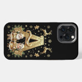 Royal Gold Letter A Luxury Black iPhone 13 Pro Max iPhoneケース (裏面横)