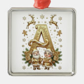 Royal Gold Letter A Luxury Silver Framed Ornament メタルオーナメント (正面)