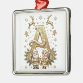 Royal Gold Letter A Luxury Silver Framed Ornament メタルオーナメント (左)