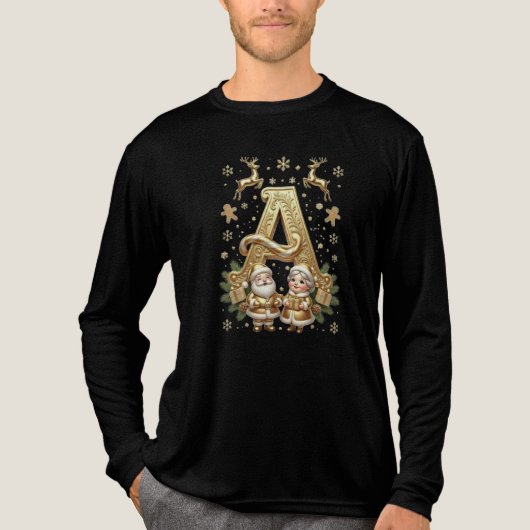 Royal Gold Letter A Luxury Tri-blend トライブレンドＴシャツ (正面)