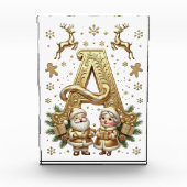 Royal Gold Letter A Luxury Unisex Acrylic Block フォトブロック (正面)