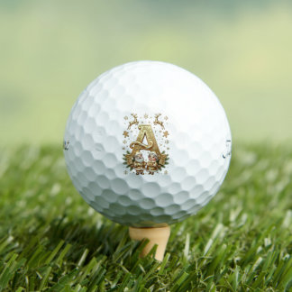 Royal Gold Letter A Luxury Unisex Golf Balls Set ゴルフボール