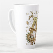 Royal Gold Letter A Luxury Unisex Latte Mug カフェラテマグ (左アングル)