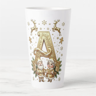 Royal Gold Letter A Luxury Unisex Latte Mug カフェラテマグ