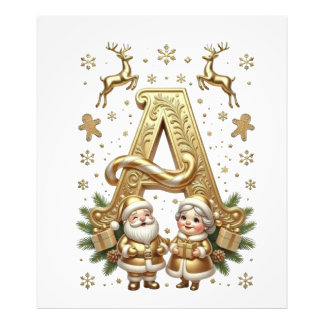 Royal Gold Letter A Luxury Unisex Photo Print フォトプリント