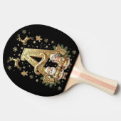 Royal Gold Letter A Luxury Unisex Ping Pong Paddle 卓球ラケット (横)
