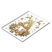 Royal Gold Letter A Luxury Unisex Spiral Notebook ノートブック (左側)