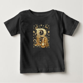 Royal Gold Letter B Luxury Snowman Baby Shirt ベビーTシャツ