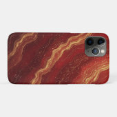 Royal Gold Marble Flow ✨ Red Swirl Luxury Abstract Case-Mate iPhoneケース (裏面(横))