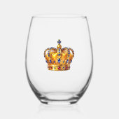 Royal golden crown ステムなしワイングラス (正面)