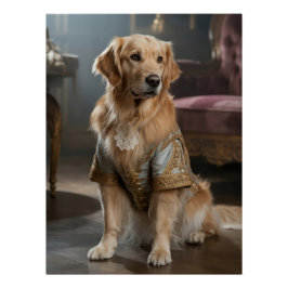 Royal Golden Retriever | Aristocratic Dog Portrait ポスター