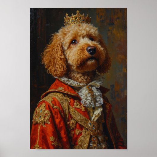 Royal Goldendoodle Portrait ポスター (正面)