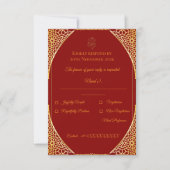 Royal Indian Marriage Reply Template 出欠カード (正面)