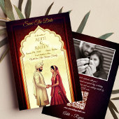 Royal Indian Palace Wedding Save The Date QR Code 招待状