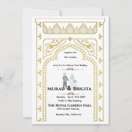 Royal Indian Wedding Invitation – Gold Design 招待状
