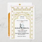 Royal Indian Wedding Invitation – Gold Design 招待状 (正面/裏面)