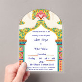 Royal Indian Wedding Invitation | Gold Traditional アクリル招待状 (インサイチュ (ポータブル))