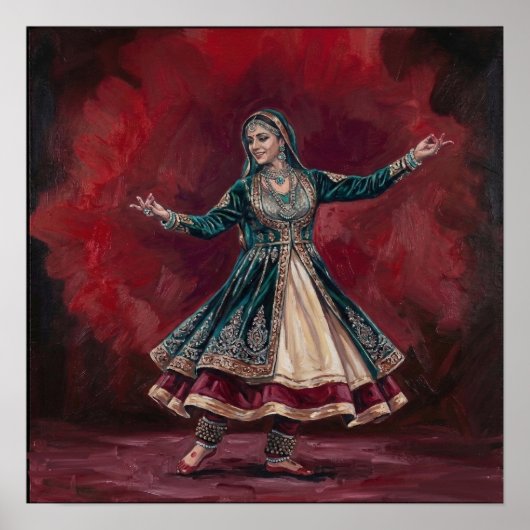 Royal Kathak Mudra Classical Dance Heritage Art ポスター (正面)