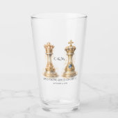 Royal King Queen Couple Wedding Keepsake Glass タンブラーグラス (正面)