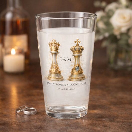 Royal King Queen Couple Wedding Keepsake Glass タンブラーグラス