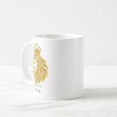 Royal Lion of Judah - King of Kings Gold & Black M コーヒーマグカップ (正面左)