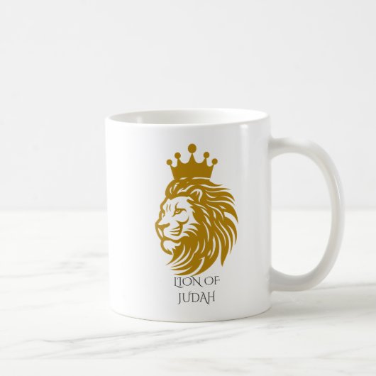 Royal Lion of Judah - King of Kings Gold & Black M コーヒーマグカップ (右)