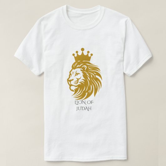 Royal Lion of Judah - King of Kings Gold & Black Tシャツ (デザイン正面)