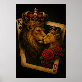 Royal Lions — Majestic King & Queen Artwork ポスター
