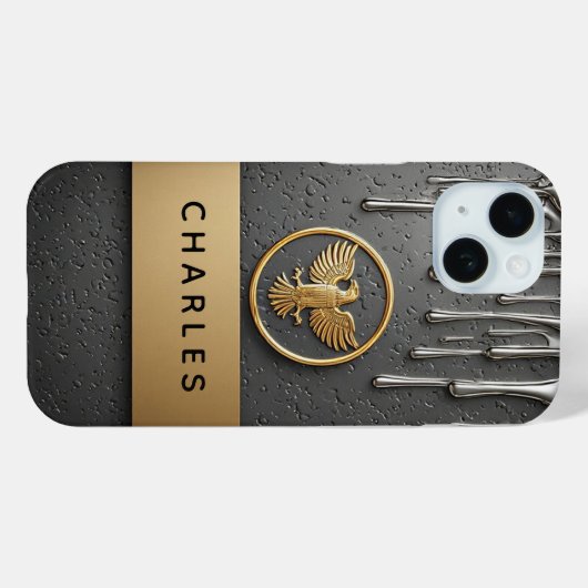 🦅 Royal Liquid Gold Eagle  Metallic Drip Luxury ✨ Case-Mate iPhoneケース (裏面 (横))