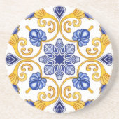Royal Lisbon Scrollwork Elegant Portuguese Blue コースター (正面)