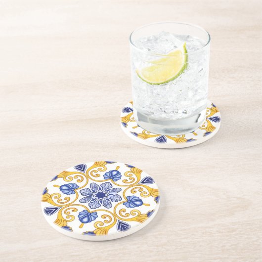 Royal Lisbon Scrollwork Elegant Portuguese Blue コースター (側面)