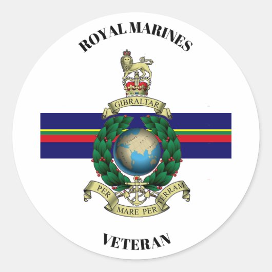 Royal Marines Veteran ラウンドシール (正面)